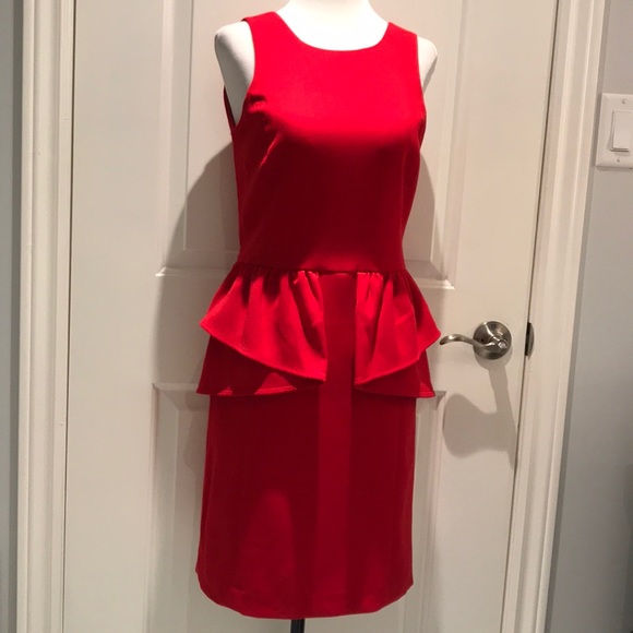 Michael Kors Red Peplum Dress ❤️ - Picture 2 of 11
